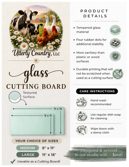 This Little Piggy Glass Cutting Board
