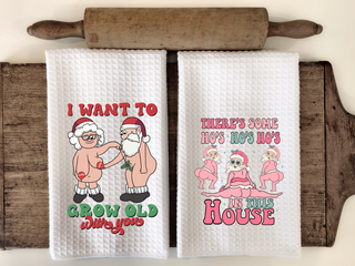 Funny Christmas Kitchen Waffle Towels