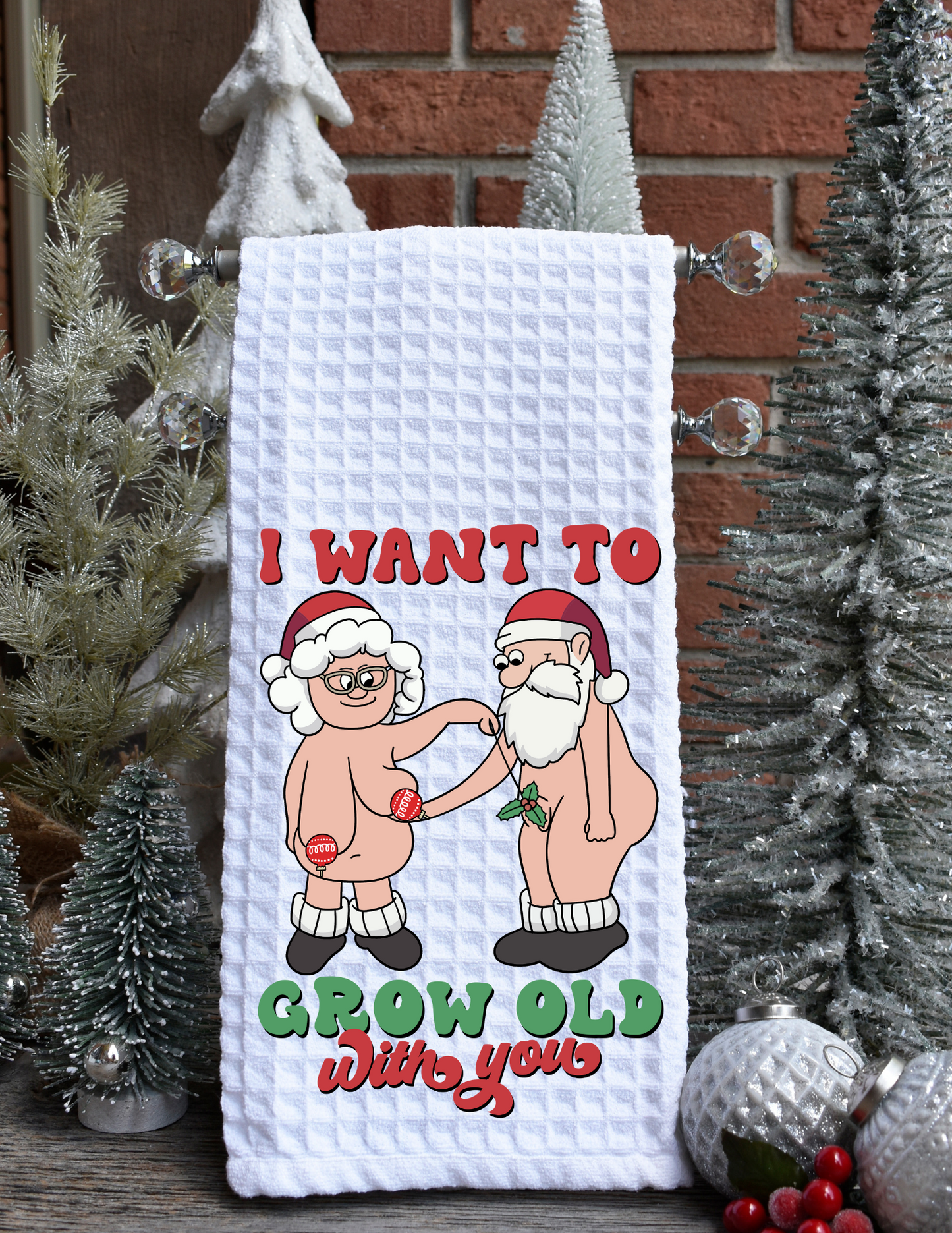 Funny Christmas Kitchen Waffle Towels