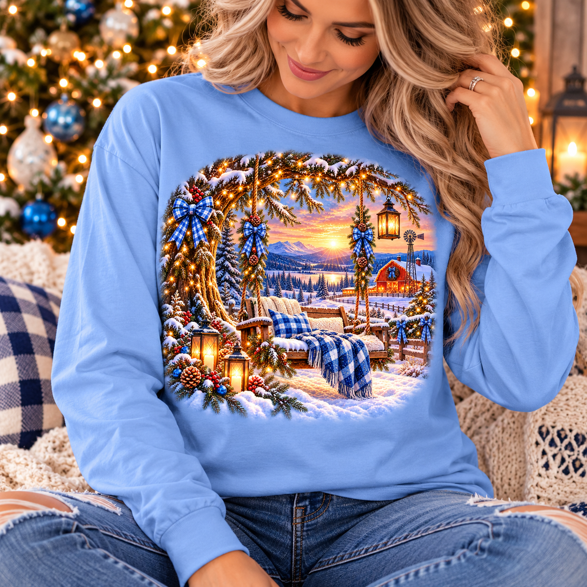 A Country Christmas In Blue