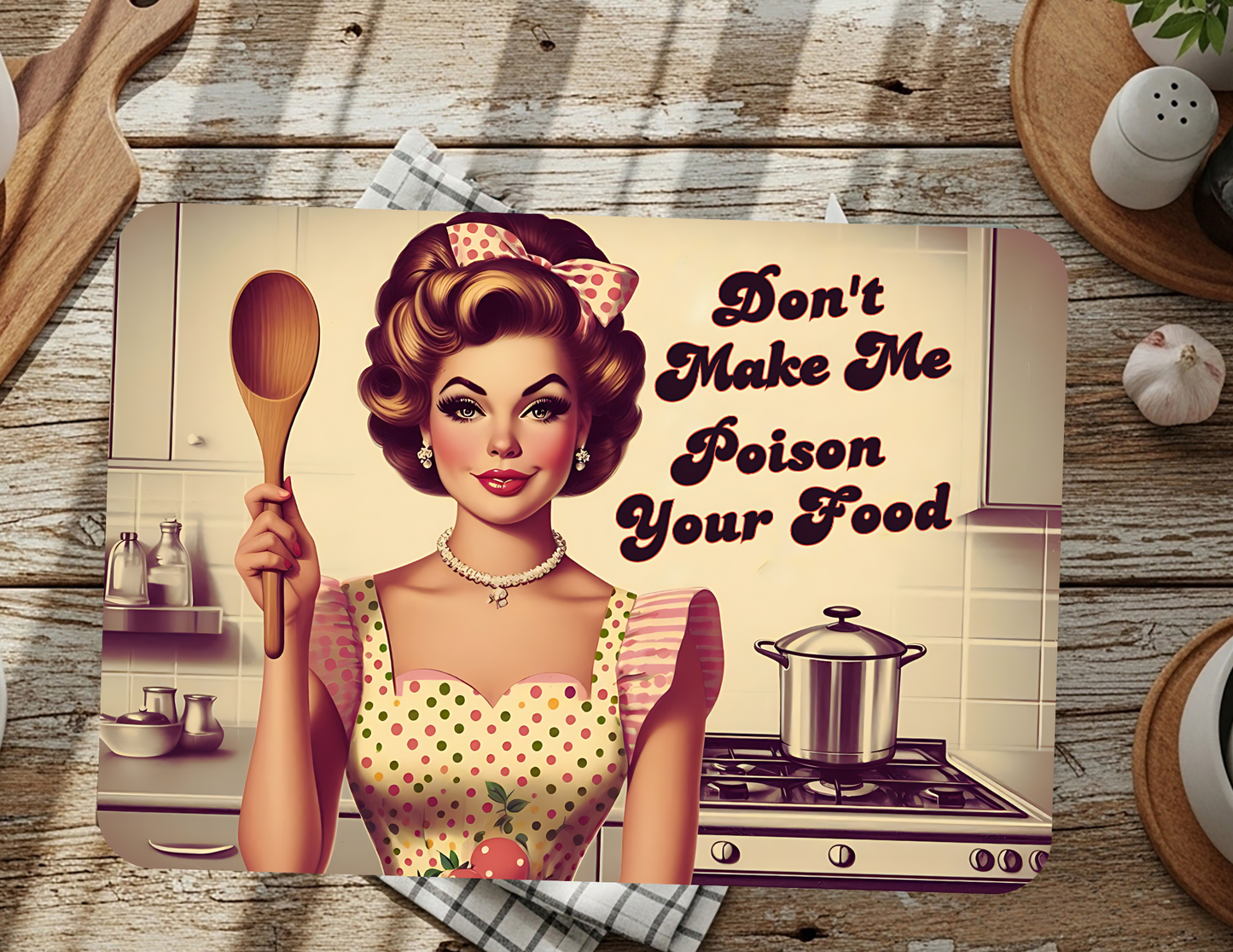 Don't Make Me Poison Your Food Glass Cutting Board