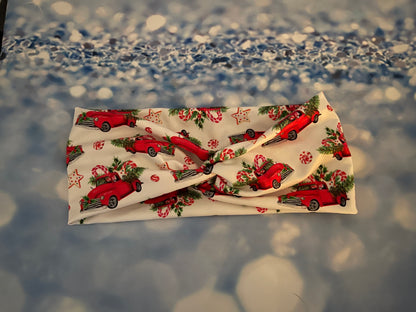Red Christmas Farm truck Headband