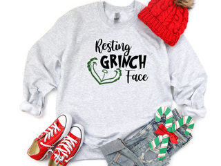 Resting Grinch Face Crewneck Sweatshirt