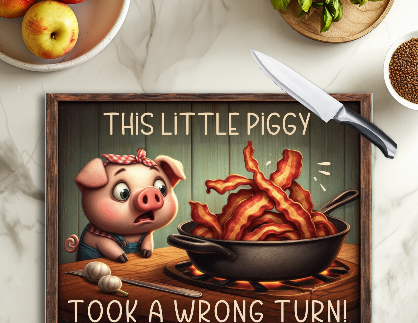 This Little Piggy Glass Cutting Board