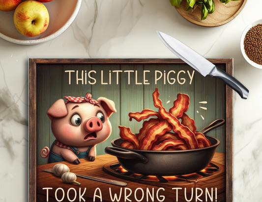 This Little Piggy Glass Cutting Board