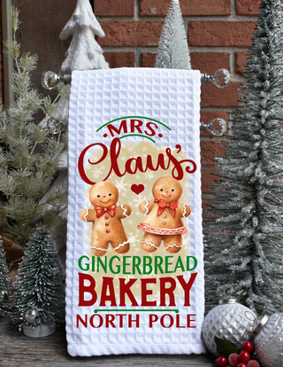 Gingerbread Cookie Christmas Kitchen Waffle towel