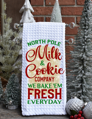 Gingerbread Cookie Christmas Kitchen Waffle towel