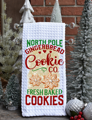 Gingerbread Cookie Christmas Kitchen Waffle towel