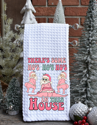 Funny Christmas Kitchen Waffle Towels